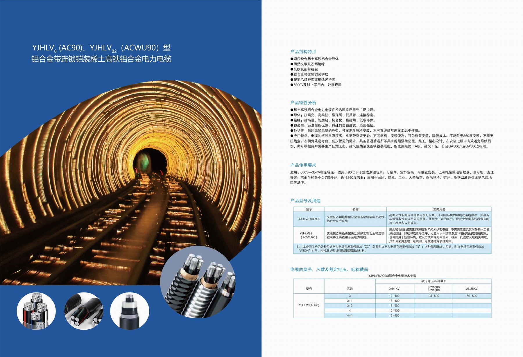 YJHV8(AC90)、YJHLV82(ACWU90)型鋁合金帶連鎖鎧裝稀土高鐵鋁合金電力電纜3.jpg